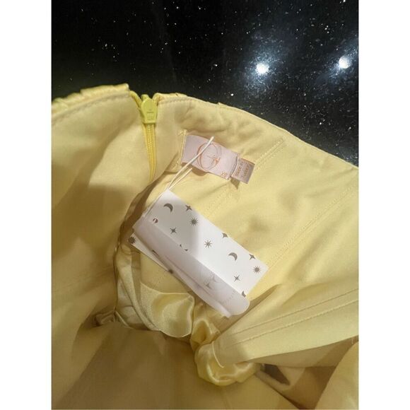 GIGII'S GLORIOSA DRESS- YELLOW STRAPLESS PLEATED MINI DRESS size XS NWT$469 - Picture 8 of 8